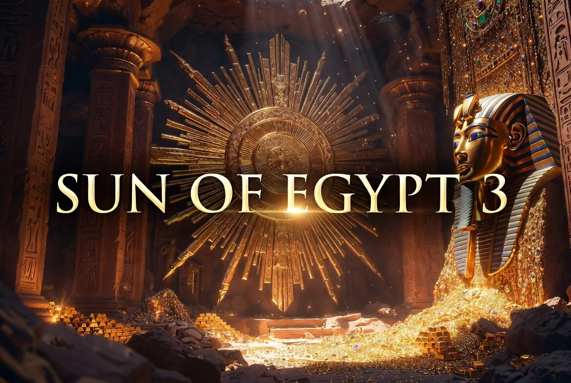 Бонусный экран Sun of Egypt 3 с заполненным полем монет Hold and Win
